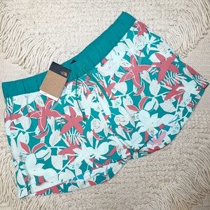 NORTH FACE teal and pink floral Class V board shorts XL NEW